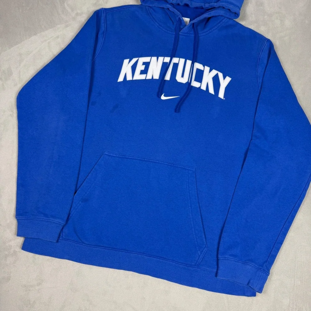 Y2K Mens Nike Kentucky Wildcats Collegiate Swoosh Hoodie Blue Large